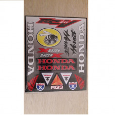 Наліпка МОТО "Honda" (26x22) середнє сріблясте тло