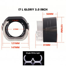 LED-маска з ангельськими вічками 3"/12v/6000k/White/R7-L (2шт.)