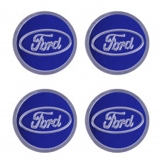 Наклейка на ковпаки FORD (60мм) синя (4шт)
