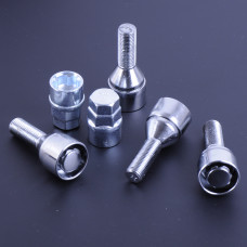 Болт секретний 12х1,25х30 (хром конус / оберт. кільця (4шт блист) ВАЗ-2101-07 "Walline" 372120 Х2