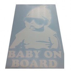 Наліпка Попереджувальна "Дитина в авто" плотерна біла Baby on board