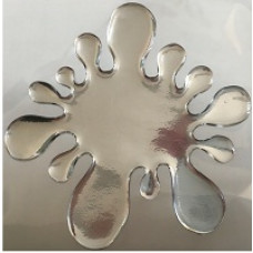 Наліпка силіконова "Клякса" велика хром (4шт.) 10х9см