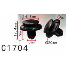 Фіксатор C1704 натискний/розпірний TOYOTA, HONDA, LEXUS, MITSUBISHI (9046708217, 90467-08217)(уп100