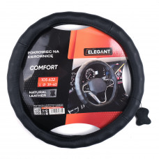 Чохол на кермо шкіра "L" (39-40см) чорний Elegant 105632 масаж