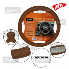 Чохол на кермо шкіра "М" (37-38см) бежевий Elegant 105716 масаж (Темн.беж) (30шт/ящ)