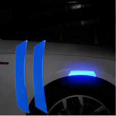 Наклейка відбивач катафот 2шт люмінесцентна на крило автомобіля Синя "Полоса"