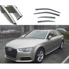 Дефлектори вікон Audi A4L 2017-2020 скотч "FLY" "молдинг із нерж. сталі 3D" BAD4L1723-W/S (116)