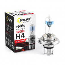 Лампа 12V H4 60/55W + 60% Starlight "Solar" (1шт) (1234) (10шт/уп)