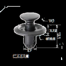 Кліпси C3320 розпірна с фіксацією Nissan 0155303753 Mitsubishi MU488006 (100шт)