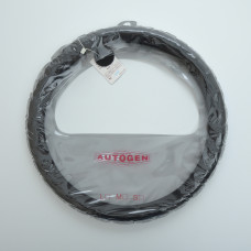 Чохол на кермо шкіра "М" (37-38см) чорний Autogen CK 044BK перфорація/масаж 1шов біла основа