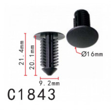 Кліпси C1843 бампер/крило RENAULT, PEUGEOT (7703077356, 7703077153, 10636) (уп.100шт)