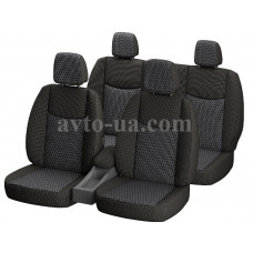 Чохли ''В'' чорні ( Світла точка) бюджет "Tuning" (зад.спинка ціл./2 підголів/Lanos та іномарк)