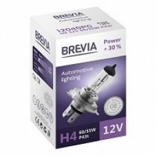 Лампа 12V H4 60/55W + 30% "Brevia" (1шт) (12040PC) (10шт/уп)