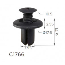 Кліпси C1766 розпірні КIA, FORD, MAZDA, GM, CHEVROLET,FIAT,VOLVO, MITSUBISHI 86590-28000 (уп.100шт)