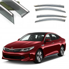 Дефлектори вікон Kia Optima/K5 2016- П/К "FLY" (нерж. сталь 3D) BKAK51623-W/S(162-163)