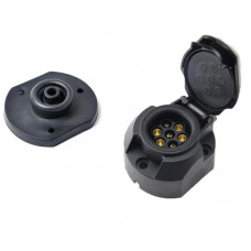 Причіпне пластмас "мама" - 12v - 7 pin з пильником Вологозахищений овальна "Польща"