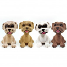 Іграшка на торпеду "Собака" на пружині біла 6.9*8.9*10cm