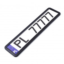 Рамка номера (1шт) нержавіюча сталь - чорна матова "Elegant" EL100597 Якість метал (50шт/ящ)