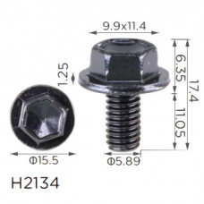 Гвинт H2134 з шайбою TOYOTA,LEXUS M6 (90105-06137, 9010506137, 19700) ( уп. 100 шт.)