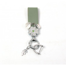 Брелок на ключі шкіряний Клевер (пакет+ викрутка) Зелений