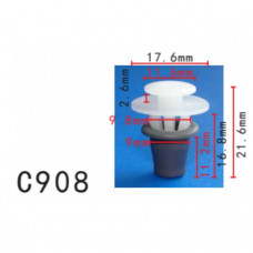 Кліпси C0908 молдингу/дверей Citroen VW Audi 95667895 37853575 ( уп. 100 шт.)