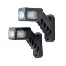 Габарит "ріжки" косий 13см 12/24v червоний+білий+жовтий 1+1+2LED "MRT" Л-081 (2шт) Блістер