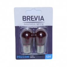 Лампа 12V (цок.BAW15s RED) P21/5W "Brevia" (12327B2) блістер 2шт.
