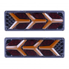 Задній ліхтар Прямокутний 12/24V (410*140*25мм) LED-52 (Ламборджіні) з ПРОВОДОМ (2шт/уп)