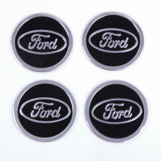 Наклейка на ковпаки FORD (60мм) чорна (4шт)