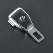 Заглушка ременя безпеки метал "Hyundai" (1шт) цинк.сплав + шкіра + вхід під ремінь (№5)