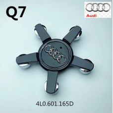 Ковпачки на титани "Audi" (150/67мм) Q7 чорний/хром. (4L0601165) краб/зірка