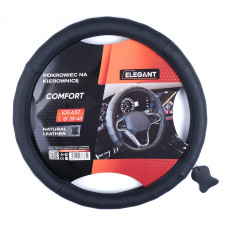 Чохол на кермо шкіра "L" (39-40см) чорний Elegant 105637 масаж, перф