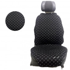 Накидки сидінь "Алькантара" "Tuning" Чорна - Сіра ниткаП/К на флісі, Задня спинка Вузька без підлок.