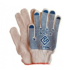 Перчатки х/б покриті ПВХ крапкою "Восток" Білі 12шт