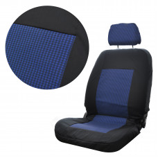 Чохли ''A'' чорні ( Синя шахівниця) бюджет "Tuning" (ВАЗ 2108-09-13-15/ціл.спинка/2 підголів)