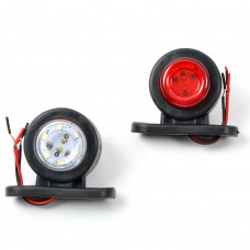 Габарит "ріжки" прямий 5см 12/24v червоний+білий 6+6LED "Thoc Auto" ТН-310 (1шт)