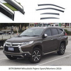 Дефлектори вікон Mitsubishi Pajero Sport/Montero 16-П/К скотч"FLY"Нерж.ст. 3D BMTPS1623-W/S(92)