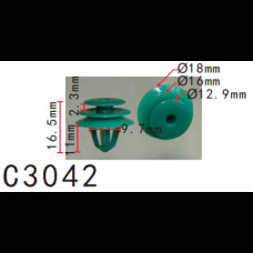 Кліпси C3042 обшивки/двері/салон/багажник HYUNDAI, KIA (823152W000, 82315-2W000, 15453)( уп. 100 шт