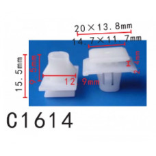 Кліпси C1614 молдингу двері HONDA, ACURA (75315S9A004,75315-S9A-004,75315-STK-A01,) ( уп. 100 шт.)