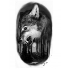 Наліпка "Вовк та ліс" 48*27 см (1шт) нт 0008