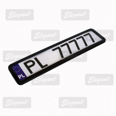 Рамка номера (1шт) нержавіюча сталь - чорна глянсова "Elegant" 100 568 (50шт/ящ)