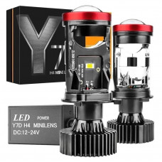 Лампа LED Міні Лінзи D37мм H4 90W/16000LM/6000K 3570 Module 9-30V Canbus Y7D 12 місяців гарантія