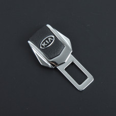 Заглушка ременя безпеки метал "KIA" (1шт) цинк.сплав + шкіра (тип №2)