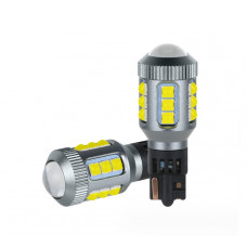 Світлодіод 12-50V T15(W16W) Білий SMD 16-3030 9.5W Лінза №80