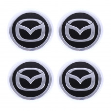 Наклейка на ковпаки MAZDA (60мм) чорна (4шт)