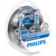 Лампа 12V H4 60/55W 4200K + 60% White Vision Ultra + W5W Blue 2шт "Philips" (Box-2шт) (12342WVUSM)