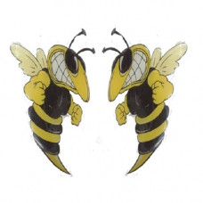 Наліпка силіконова "Оса" Hornet - (Зла) (7х10см) пара