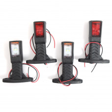 Габарит "ріжки" прямий 13см 12/24v червоний+білий+жовтий 2+2+4LED YP-142 (2шт)