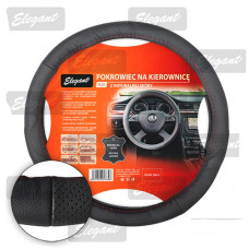 Чохол на кермо шкіра "L" (39-40см) чорний Elegant 105647 масаж, перф