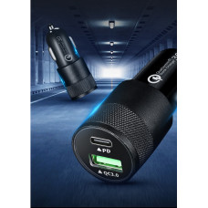 АЗП 12/24V 1USB-1Type-C YY-C07 PD 20W+QC3.0 38W (Led подсветка) метал Чорна